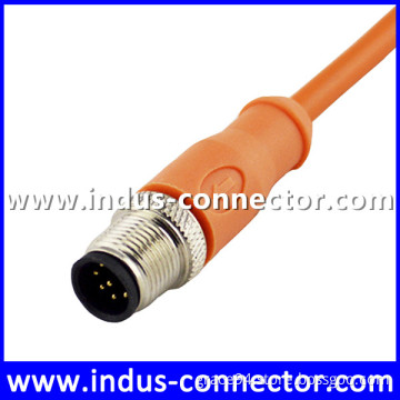M12 8 pin female straight A code molded cable sensor shielded cable for auto